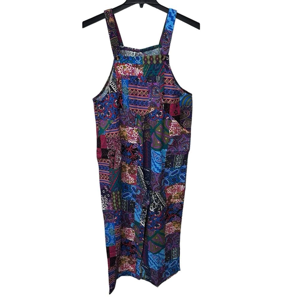 Women's‎ Stitched Summer Good Vibes Vintage Hippie Overalls - Size Large L